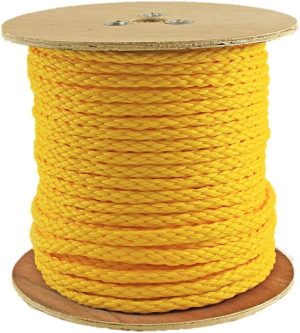 Rope King HBP-12250 Hollow Braided Poly Rope - Yellow - 1/2" x 250'