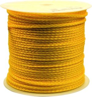 Rope King HBP-381000Y Hollow Braided Poly Rope - Yellow - 3/8" x 1,000'