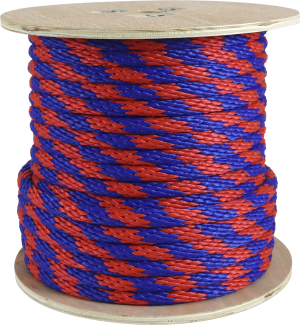 Rope King SBP-58140BR Solid Braided Poly Rope - Blue / Red - 5/8" x 140'