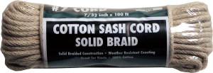Rope King CSC-7100 Cotton Sash Cord #7 - 7/32" x 100'