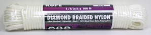 Rope King DBN-14100 Diamond Braided Nylon Rope 1/4" x 100'