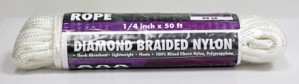 Rope King DBN-1450 Diamond Braided Nylon Rope 1/4" x 50'
