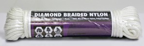 Rope King DBN-31650 Diamond Braided Nylon Rope 3/16" x 50'