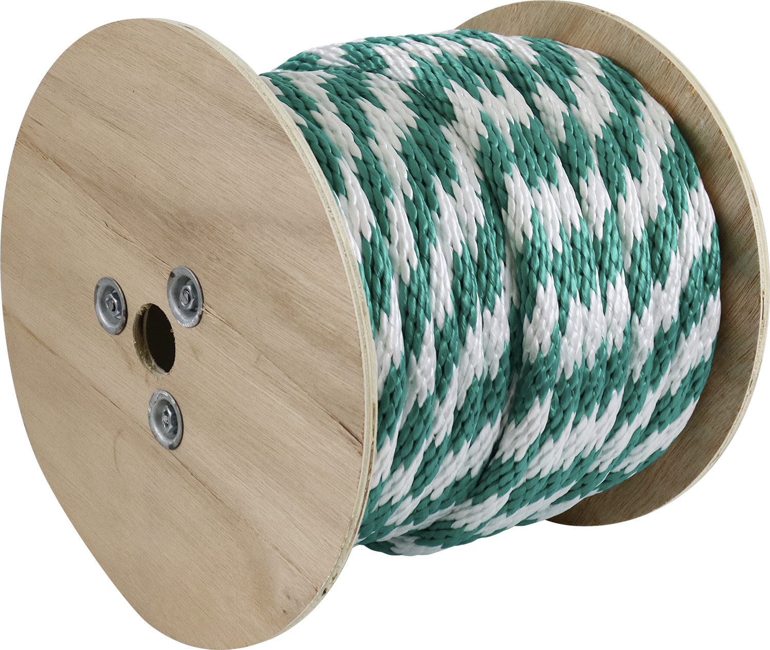 Rope King SBP-58140GW Solid Braided Poly Rope - Green/White - 5/8" x 140' - Image 2