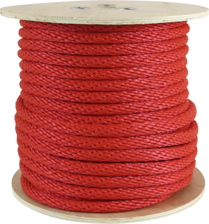 Rope King SBP-58140R Solid Braided Poly Rope - Red - 5/8" x 140'