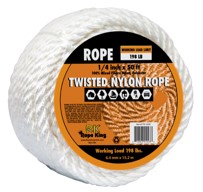 Rope King TN-1450 Twisted Nylon Rope, Blue, 1/4" x 50'