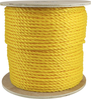 Rope King TP-141200Y Twisted Poly Rope - Yellow - 1/4" x 1200'